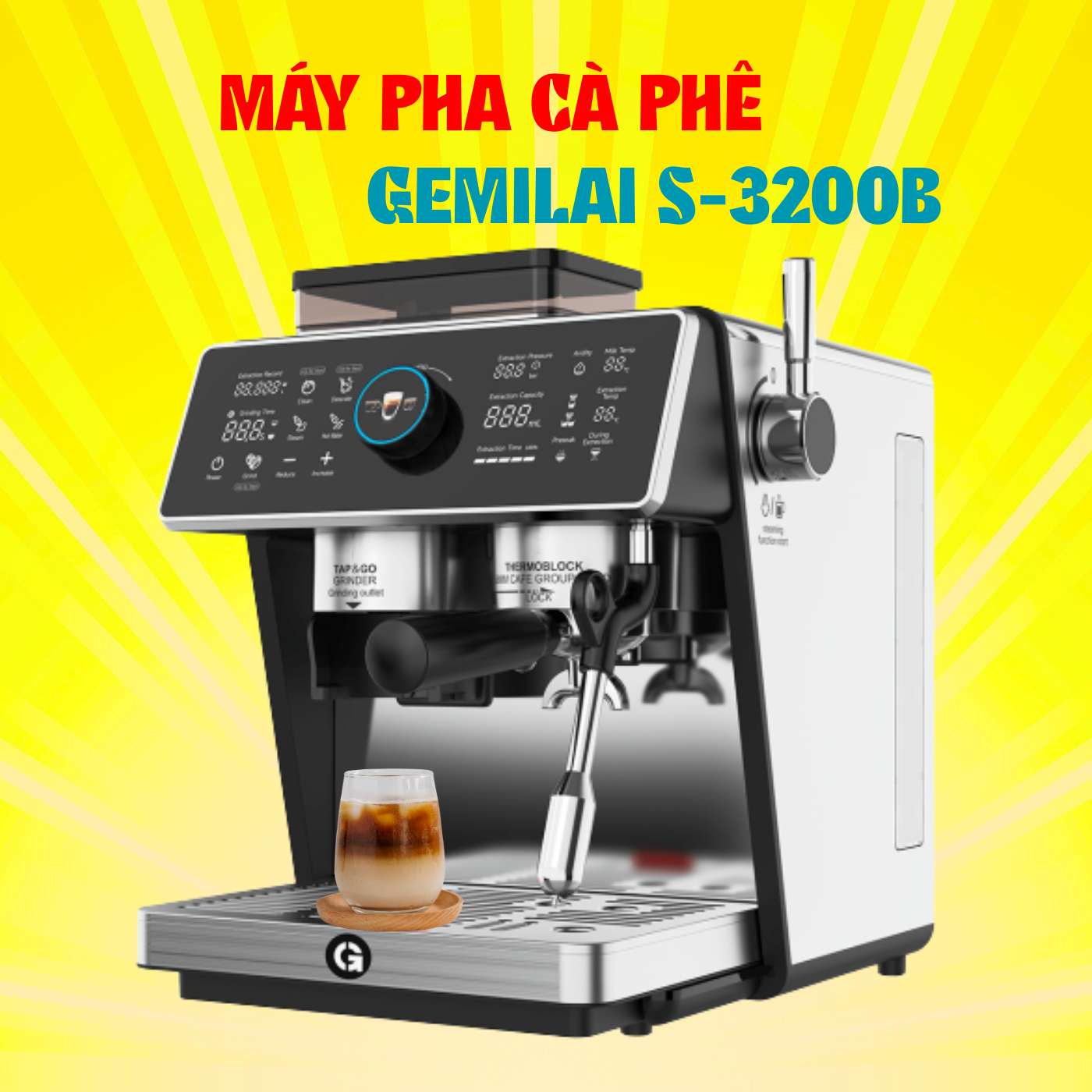 Máy Pha Cà Phê Gemilai S-3200B – Lựa Chọn Hoàn Hảo Cho Quán Cà Phê Hiện Đại
