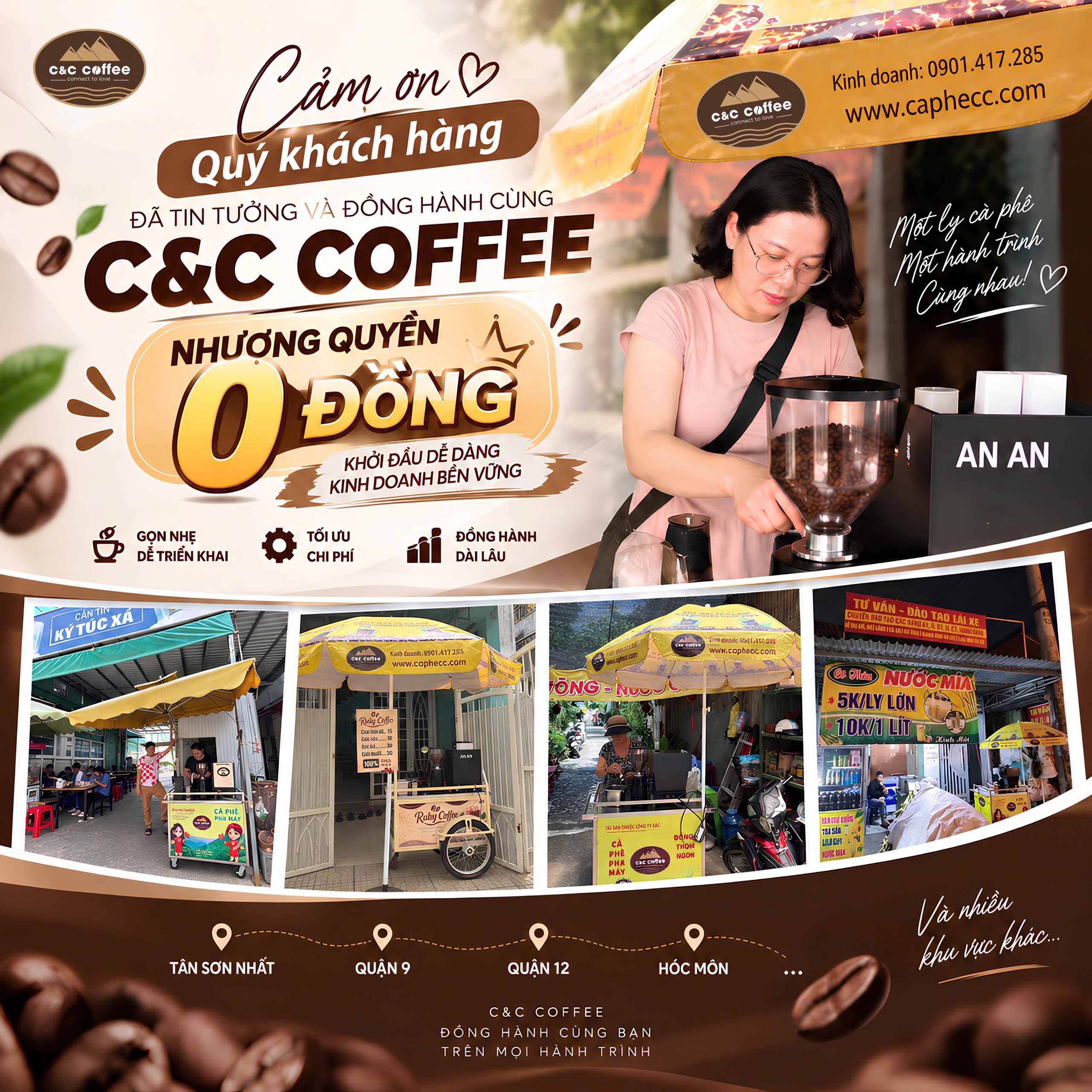 cafe nhượng quyền 0 đồng