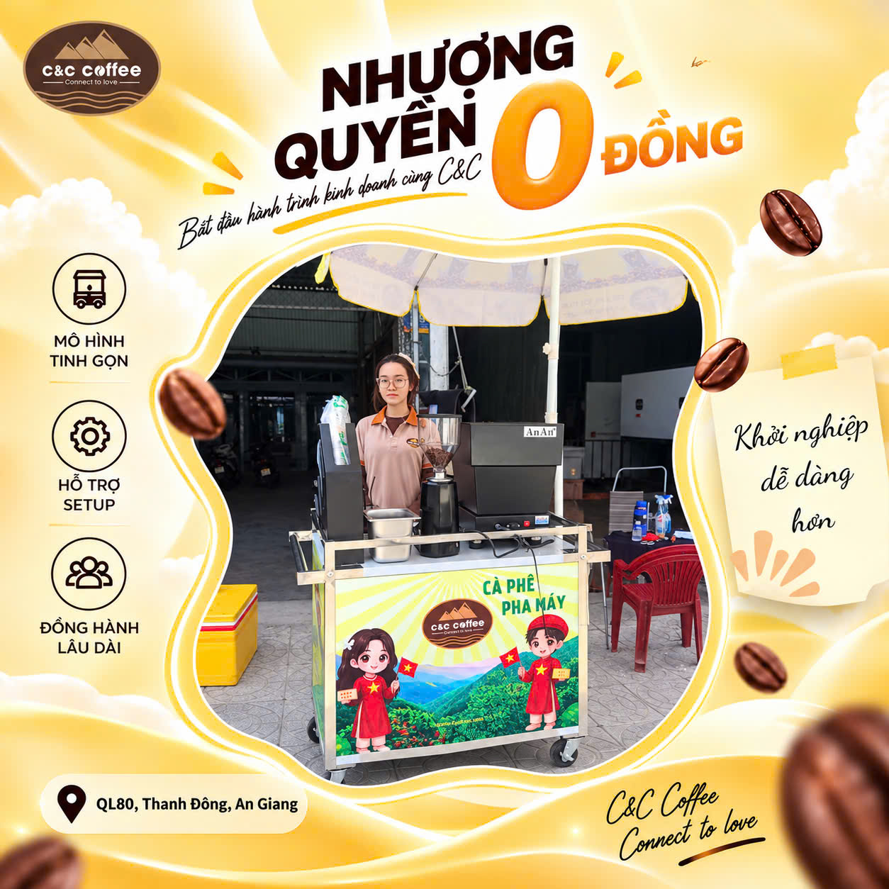 Xe cà phê C&C mới sẵn sàng đón khách | Nhượng quyền 0 đồng